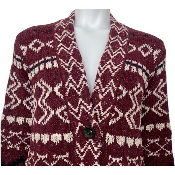 J. Jill Excellent Cozy Port Multi Jacquard Topper - Size Large - Picture 2 of 4